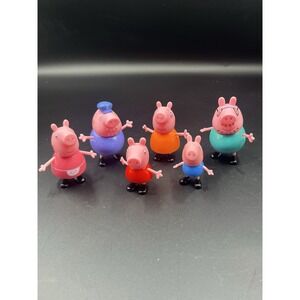 Hasbro Peppa Pig & Friends Figures Toys Lot of 6 Movable Legs Standing Sitting